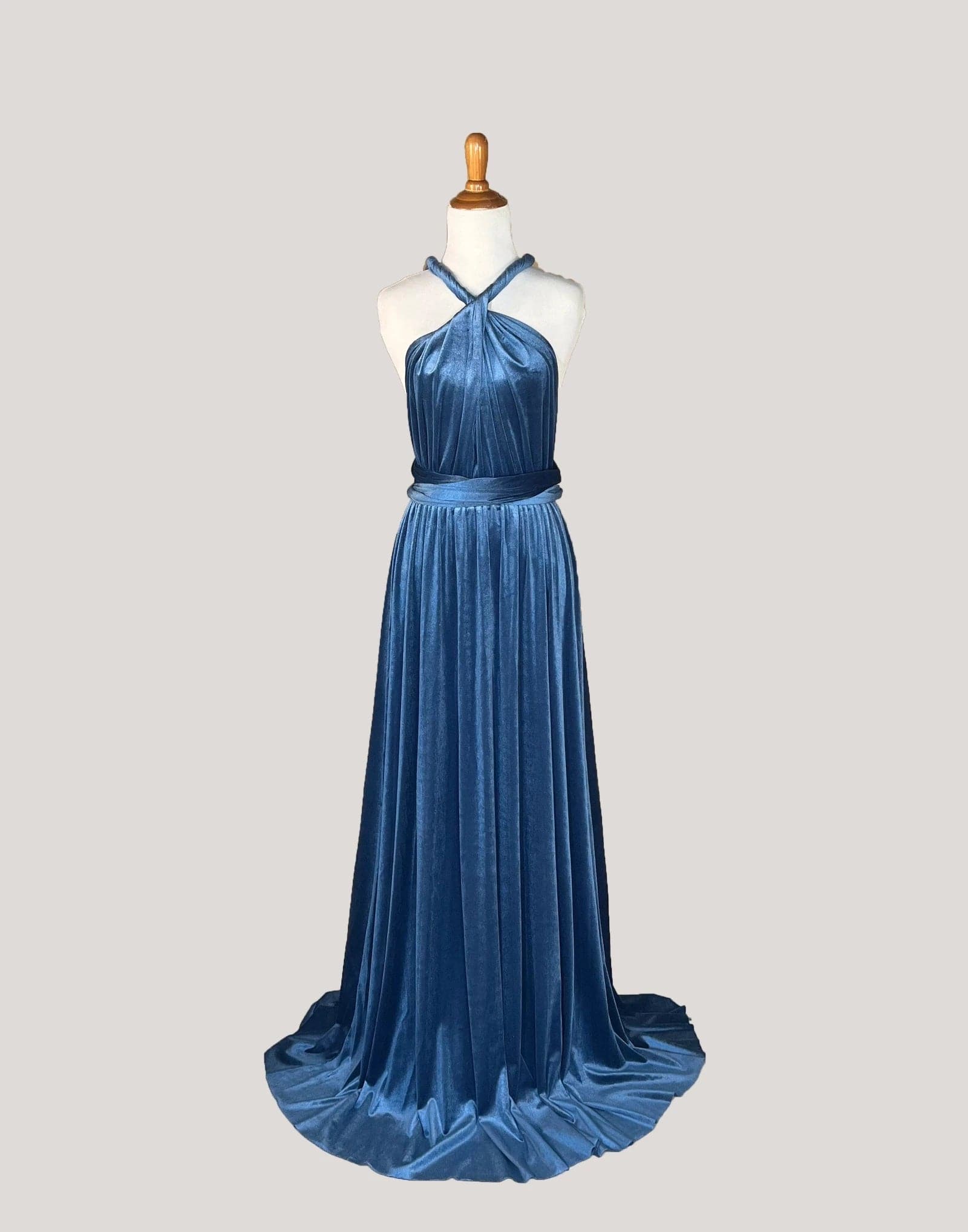 dusty blue infinity dress