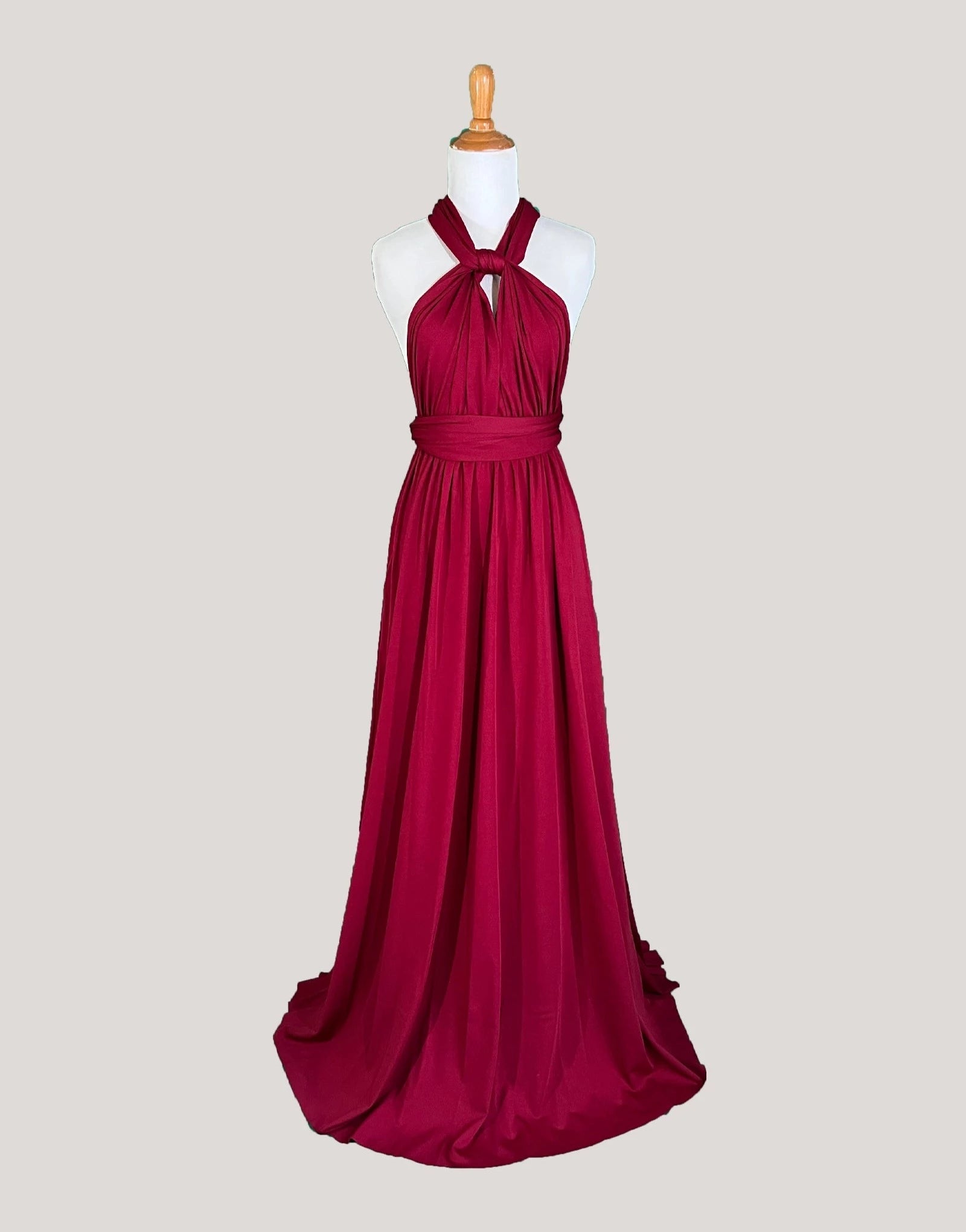 Wine Red infinity bridesmaid dresses endless way wrap maxi dress