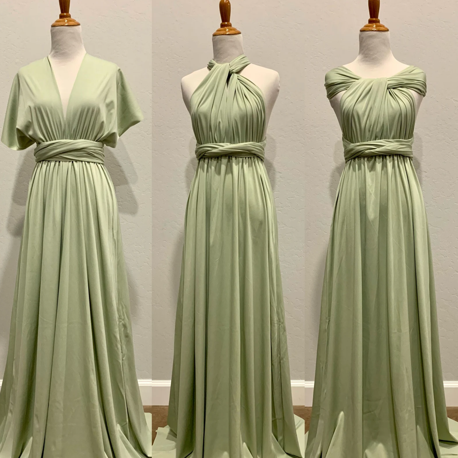 Light Pea Green Infinity Dress/ Wrap Convertible Bridesmaid Dress